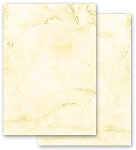 Briefpapier Marmor & Struktur MARMOR HELLGELB - DIN A4 Format 50 Blatt - Paper-Media