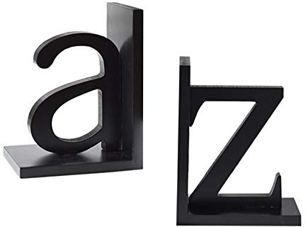 FUYU 1 Pair Creative Letter Wood Bookend Book Stand Home Decoration