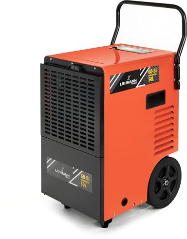 Lehmann LTODH-0950 Bautrockner Luftentfeuchter GO-BI | Entfeuchtungsleistung von bis zu 50 L/Tag | industrieller Entfeuchter | Geeignet für Räume und Keller bis 120m²