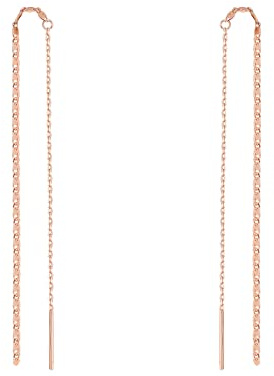 Einfach Stäbchen Durchzieher Ohrringe Hängend Für Damen Silber 925 Roségold Ohrhänger Lang Quasten EinfäDler Kette Ohrringe 130mm
