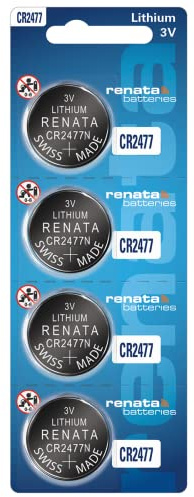 Renata CR2477N Batterien, 3 V Lithium-Knopfzelle, 2477 Batterie, 4 Stück