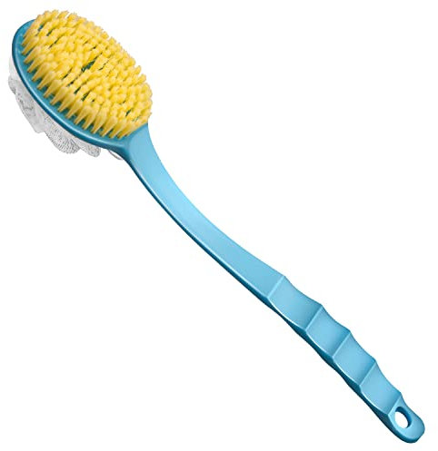 Eruinfang Körperbürste, Doppelseitiger Rückenschrubber, Langer Griff, Bade-Duschbürste mit Weichen und Steifen Borsten für Peeling-Dusche, Erweichung der Haut, für Männer und Frauen