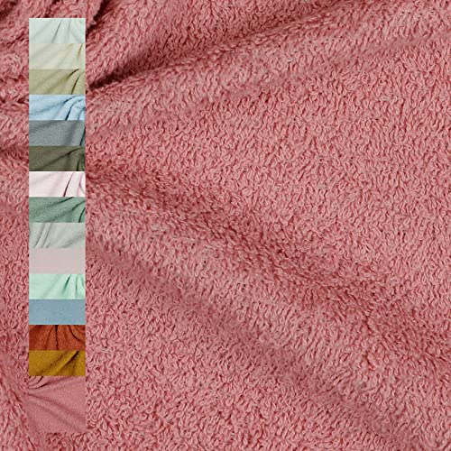 VmG-Store Tela de rizo por metros, 15 colores para coser, albornoz, tejido de rizo, 145 cm de ancho (053 I rosa viejo)