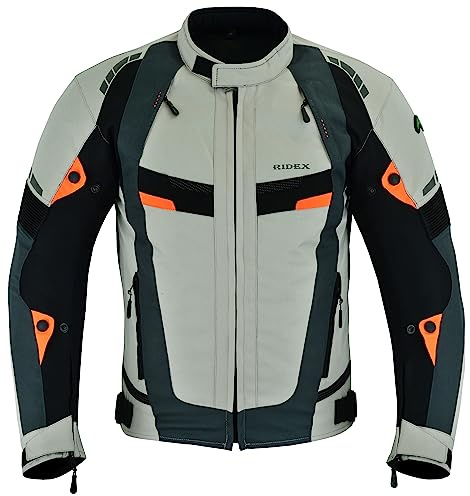 RIDEX Mens CJ227 Motorcycle Motorbike Jacket Breathable Waterproof with Armours