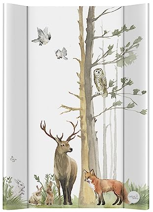 Ceba Baby® Wickelauflage Wickelunterlage - 2 Keil Wickelmulde fürs Babybett 70x50 cm - Wickeltischauflage mit OEKO-TEX® Standard 100 - Made in EU - Wasserdicht und Abwaschbar - Wald