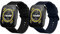 kwmobile Straps Compatible with Huami Amazfit Bip 5 Unity/Amazfit Bip 5 / Amazfit GTR 4 Straps - 2x Replacement Silicone Watch Bands - Smartwatch or Fitness Tracker - Black/Dark Blue