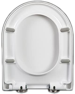 Flipped Warmth Abattant WC Forme D, Abattant WC avec Frein De Chute, Charnière Acier INOX Réglable, Facile Instalation Et Nettoyage, Lunette Toilette Très Résistant, Blanc,02D 35.5 * 44