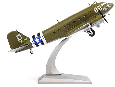 NUOTIE Douglas C-47 Skytrain 1/100 Metall Druckguss Flugzeug Modellbausatz WW? US C47 'Night Fright' Militär Transport Modell Flugzeug für Erwachsene Sammlung oder Geschenk