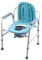 Silla con Cómoda de Acero Resistente para Inodoro, Silla con Cómoda con Brazo Abatible Junto a la Cama, Altura Ajustable, Fácil Montaje, Asiento Ancho con Brazos de Soporte, Base