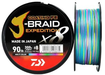 DAIWA J-Braid Expedition X8E Geflochtene Angelschnur, 300 m, Mehrfarbig