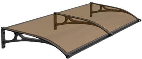 Auvent de Porte d'Entrée, Auvent de Fenêtre Arch Design, Toit Abri Protection Contre La Pluie UV, Porte Toit Marquise Abri Protection en Polycarbonate, Anti-Soleil ( Color : Brown , Size : 80*320cm )