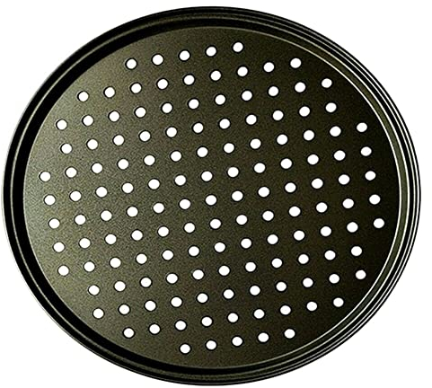 WANGZEYU Piatti Pizza 1 pz teglia for Pizza Perforata teglia for Pizza teglia da Forno 24,5 cm / 28 cm / 32 cm teglia for Pizza Perforata Perforata Antiaderente Piatti per Pizza(Color:32cm)