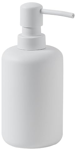 Gedy Brenda Dispensador de jabón, Resina, Blanco Mate, 9,2 x 7 x 16,3, Capacidad de 350 ml