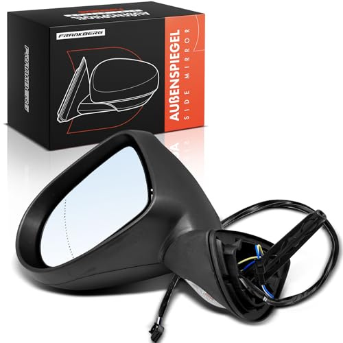 Frankberg Specchietto retrovisore esterno sinistro 9 poli & elettrico pieghevole e con luce lampeggiante, compatibile con modalità/Grand Mode F/JP0 Hatchback 2008-2013