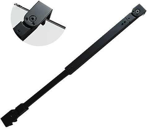 Barre de support en verre pour porte de douche sans cadre - Panneau de fixation mural - 6 x 10 mm d'épaisseur - 730 x 1200 mm - Noir
