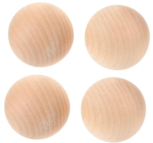 POPETPOP 4stücke Teiliges Holz-Bocce-bälle Natürliche Robuste Holzkugeln Für Draußen Kinderfreundliche Outdoor-spielkugeln Krocket Wurfspiel Für Sommerparty Und Freizeit