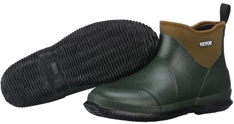 VEVOR Knöchelstiefel, Regenstiefel, rutschfeste Gummistiefel mit Knöchelriemen, Arbeitsschuhe, isolierte Schlammstiefel, ideal zum Wandern, Angeln, Jagen oder für die Gartenarbeit, Größe 9 US