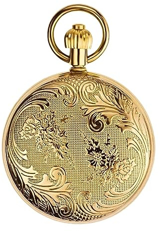 Fickur Med Kedja Vintage Koppar Design Handlindning Mekanisk Fickur Herrklockor, Romerska Siffror Skala Kostymtillbehör