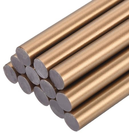 QUARKZMAN 12 Stück Heißklebestifte 11mm x 200mm Mini Heißklebesticks Heißklebepistole Heißkleber Klebestifte Glue Klebesticks für Repartur Bastel Dekoratiion DIY Handwerk Bronze Gold