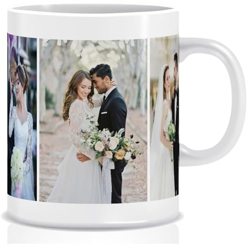 Personalised Mug with (3 Side Photos) - Custom Gift for Birthday, Anniversary or Any Memorable Occasion - 11oz Premium Coffee Mug with Crystal Clear Printed Ceramic, Microwave & Dishwasher Safe