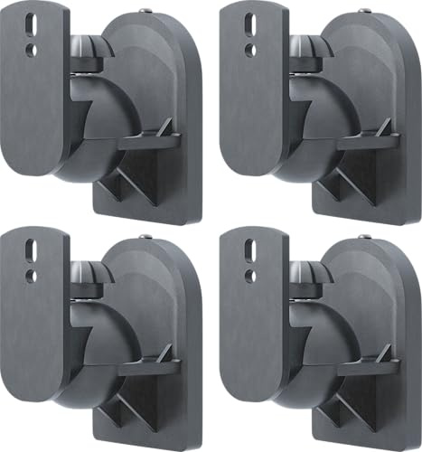 Lautsprecher Wandhalterung universal, neigbar, bis 3,5 kg, 4 Stück, Schwarz