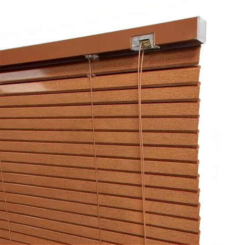 Aluminium Jalousie, Plissee mit Bohren, 25mm Alu-Lamellen, onnenschutz and Sichtschutz, Wand- und Deckenmontage, Für Fenster(Red Brown)