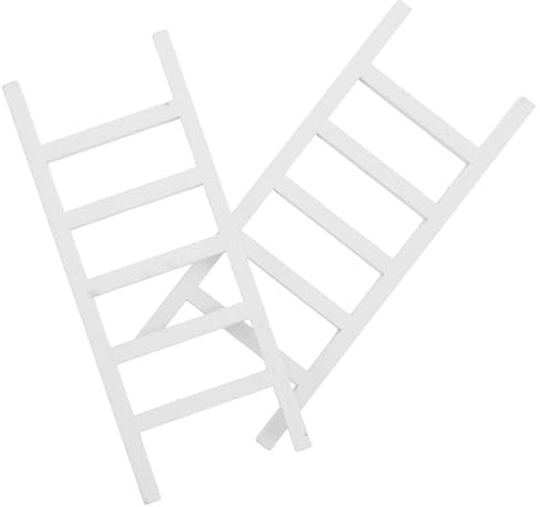 Toyvian 2pièces Échelle Miniature Bois pour Maison De Poupée Meubles De Mini-Maison Décoration Échelle Jouet Modèle Accessoire De Maison De Poupée