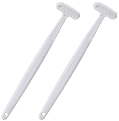 Mikikit Pulitore per Lingua in Plastica Bianco 2 Pezzi Effetto di Pulizia Migliorato per Orale e Rimozione Batteri, per Pulizia Quotidiana