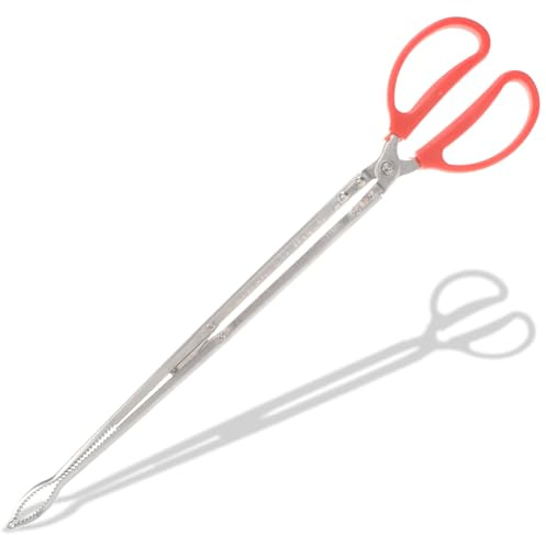 GRIRIW Pinzas para Chimenea de Acero Inoxidable Resistentes Herramienta Multipropósito para Leña y Recogida de Basura Aptas para Interiores y Barbacoas al Aire