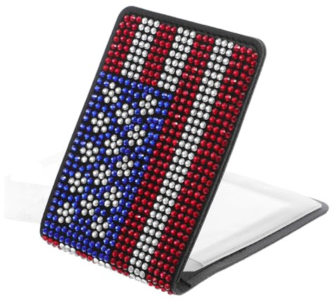 CALLARON Rhinestone American Flag Car Registration Insurance Card Holder Scratch-Resistant License Case with Patriotic Design for Men Women Vehicle Document Organizer