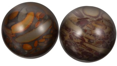 Mikikit Bolas de Masaje de Manos Piedra 25 Mm 2 Piezas Balones de Masaje Portátiles Ejercicio Manos Relajación Fitness para Aliviar Tensión y Mejorar Movilidad Dedos Adultos