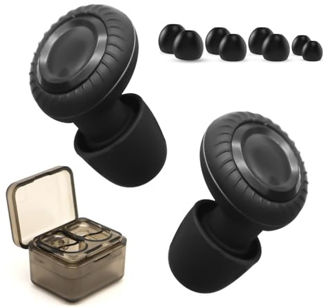 Silicone Ear Plugs for Sleep, Soft Noise Cancelling Earbuds for Sleeping Earplugs, Reusable Hearing Protection for Side Sleeping, Noise Reduction & Flights - 8 Ear Tips in XS/S/M/L