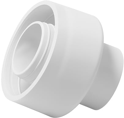 2 connettori universali per tubi di scarico, colore bianco, per tubi di scarico WC