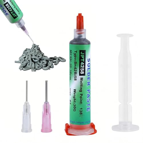 Bleifreies Lötpaste 30g,Lötpaste,Solder Paste,Flussmittel Löten,Flux, Niedrige Temperatur 138℃ Lötflussmittel-Zinnpaste, Solder Paste Für Bga Smt Led Smd Lötzinn