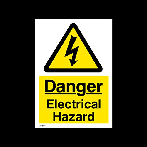 USSP&S Danger Electrical Hazard Plastic Sign with 4 Pre-Drilled Holes (MISC130) - No Parking, Private Property, Access, Disabled Parking, Vehicle, Warning