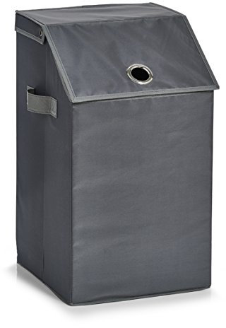 Zeller Wäschesammler, Polyester, anthrazit, ca. 34 x 34 x 60 cm
