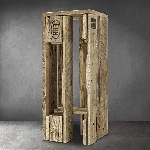 Schroth Home Pali Barhocker 28 x 28 x 70 cm – Tresen Hocker aus Holz– Hocker im Vintage Look