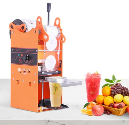 300W Manual Cup Sealing Machine 400-500 Cups/Hour | Fits 90, 95, 70, 75mm paper and plastic cups. Ideal for milk tea, coffee, smoothie shops.