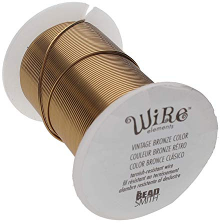 The Beadsmith Wire Elements 26-Gauge Lacquered Tarnish-Resistant Copper Wire for Jewelry Making, 34 Yard, 31.09 Meter Spool (Vintage Bronze Color)