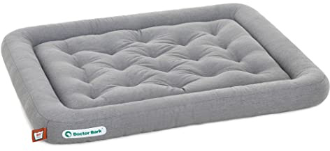 Doctor Bark Hundekissen - orthopädisches Hundebett, 95°C waschbar, hygienisch, robust & bequem (L - 90x70 cm, Hellgrau)