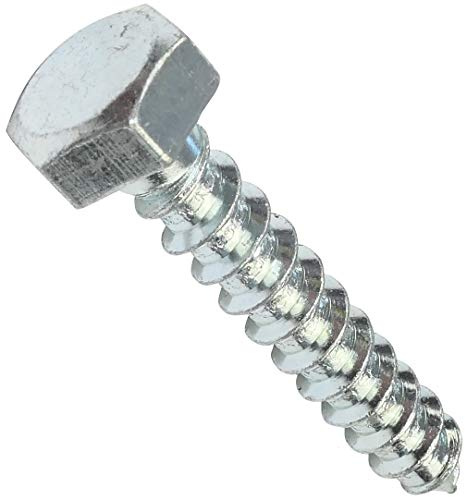 AERZETIX - C46991 - Lot de 50 - Tirefond/vis à bois M8x45mm - à tête hexagonale 6 pans - DIN571 - en acier-zingué - assemblage fixation charpente ossature contreplaqués agglomérés