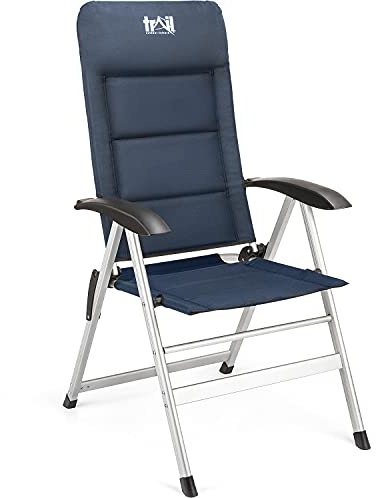 Trail Folding Reclining Camping Chair, 7 Positions, Navy Blue
