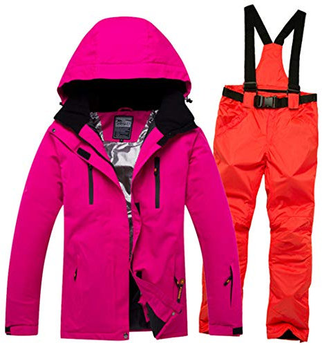 Saeohnssty Damen Herren Skijacke und Hose Winter Schnee Kleidung Fsnowboard Anzug Winter Ski Mantel und Hose Set 7 S