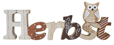 HEITMANN DECO Herbst-Schriftzug aus Holz – Herbstdeko in Braun/Natur (28 cm) – Deko aus Holz für Tisch, Fenster & Regal