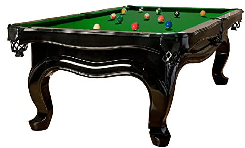 Billiard-Royal Billardtisch Pooltisch Modell Piano 9 ft. mit hochwertigem K-55 Bandengummi und freier Tuchwahl, Tuchfarbe:Simonis 860 Yellow Green