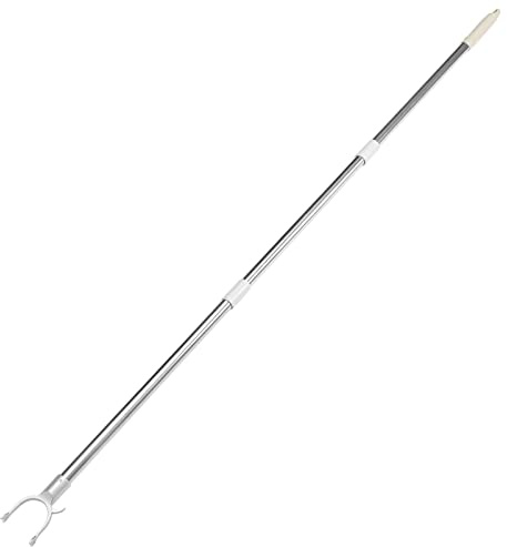 Cabilock Percha Telescópica Tenedor Perchas Palos Empalmables Prenda de Acero de Alto Alcance Extensible Cortina Tenedor de Vestir Beige Colgar Aire de Alcance Múltiple Y Tensión