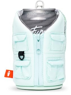 Puffin - The Adventurer Vest - Insulated 12 oz Can Cooler I Beer Bottle & Soda Can Insulator, Keep Drinks and Beverages Cold - Powder Blue