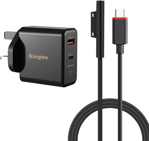 Microsoft Surface Laptop Charger 65W Surface Pro Charger, Microsoft Surface Pro 11 PD Fast GaN Laptop Wall Charger Compatible with Surface Pro 3/4/5/6/7/8/9/10/X Surface Go/Book/Studio i5