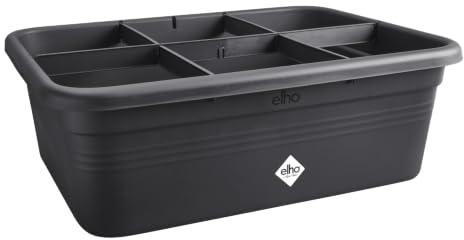 elho Green Basics Terrassen Garten L - Living Schwarz | L 57.4 x B 76.3 x H 26.8 cm