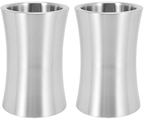 Pimex ice bucket, ice bucket gift 2 Pack Stainless Steel Ice Bucket Double Wall Insulated Ice Bucket For Bar Beer Champagne Wine Bottle Cooler Bucket wine buckets for parties